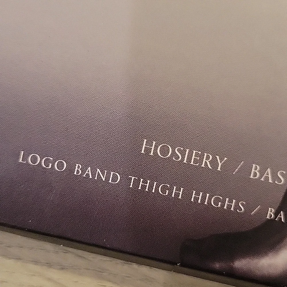 Victoria's secret logo band thigh highs 20 denier